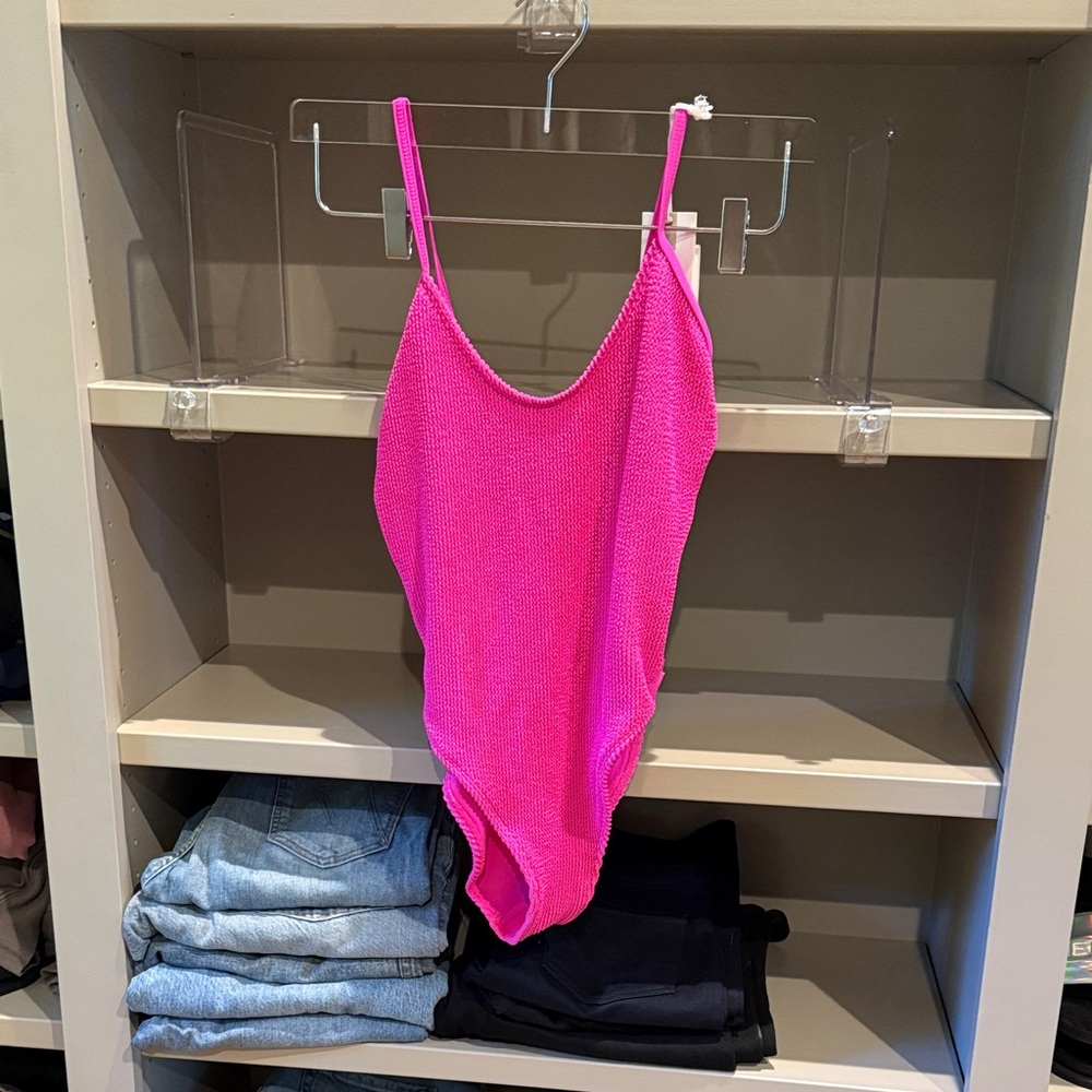 Good American Pink One Piece Swimsuit